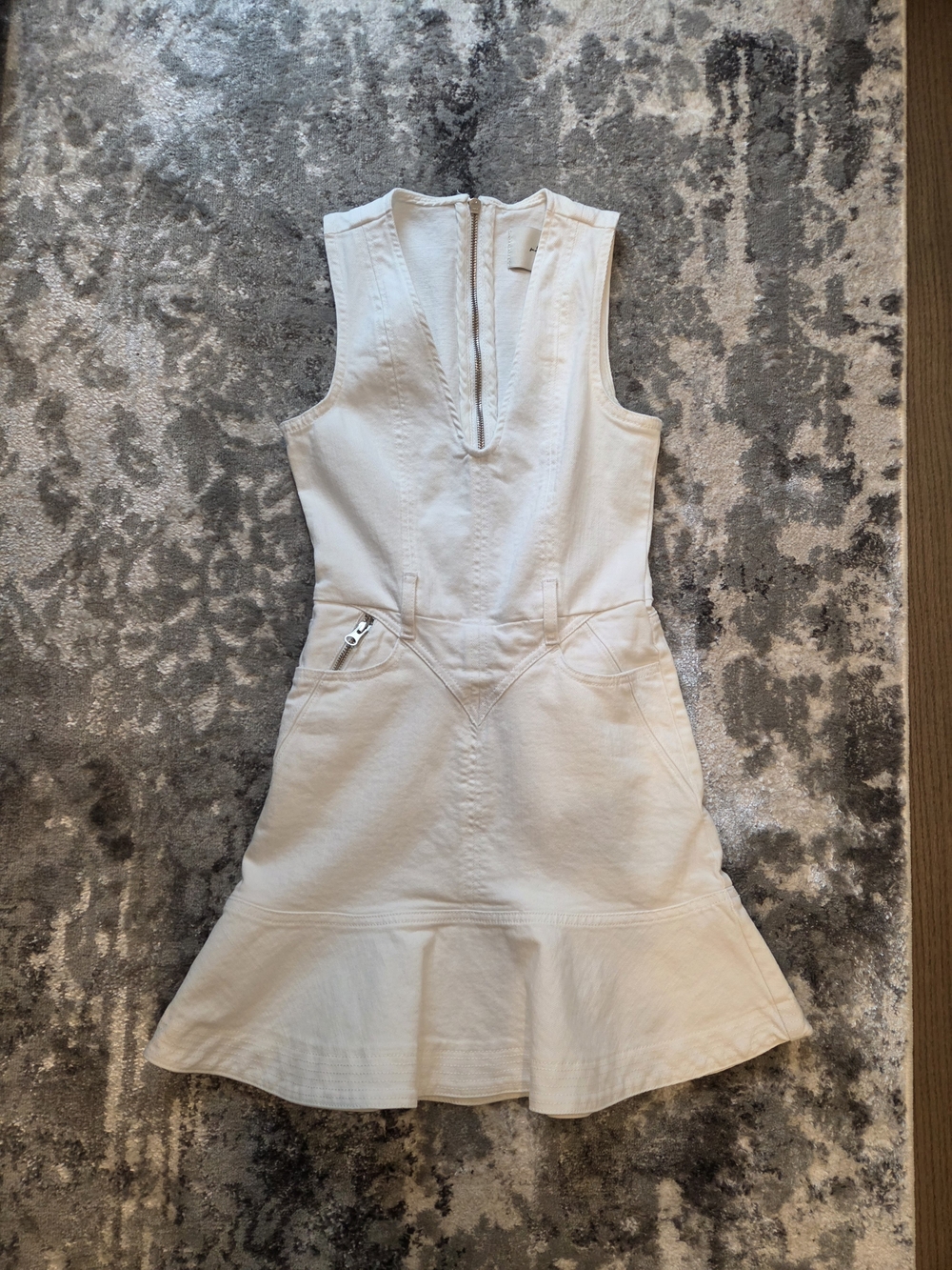 Sleeveless White Denim 7 For All Mankind Dress